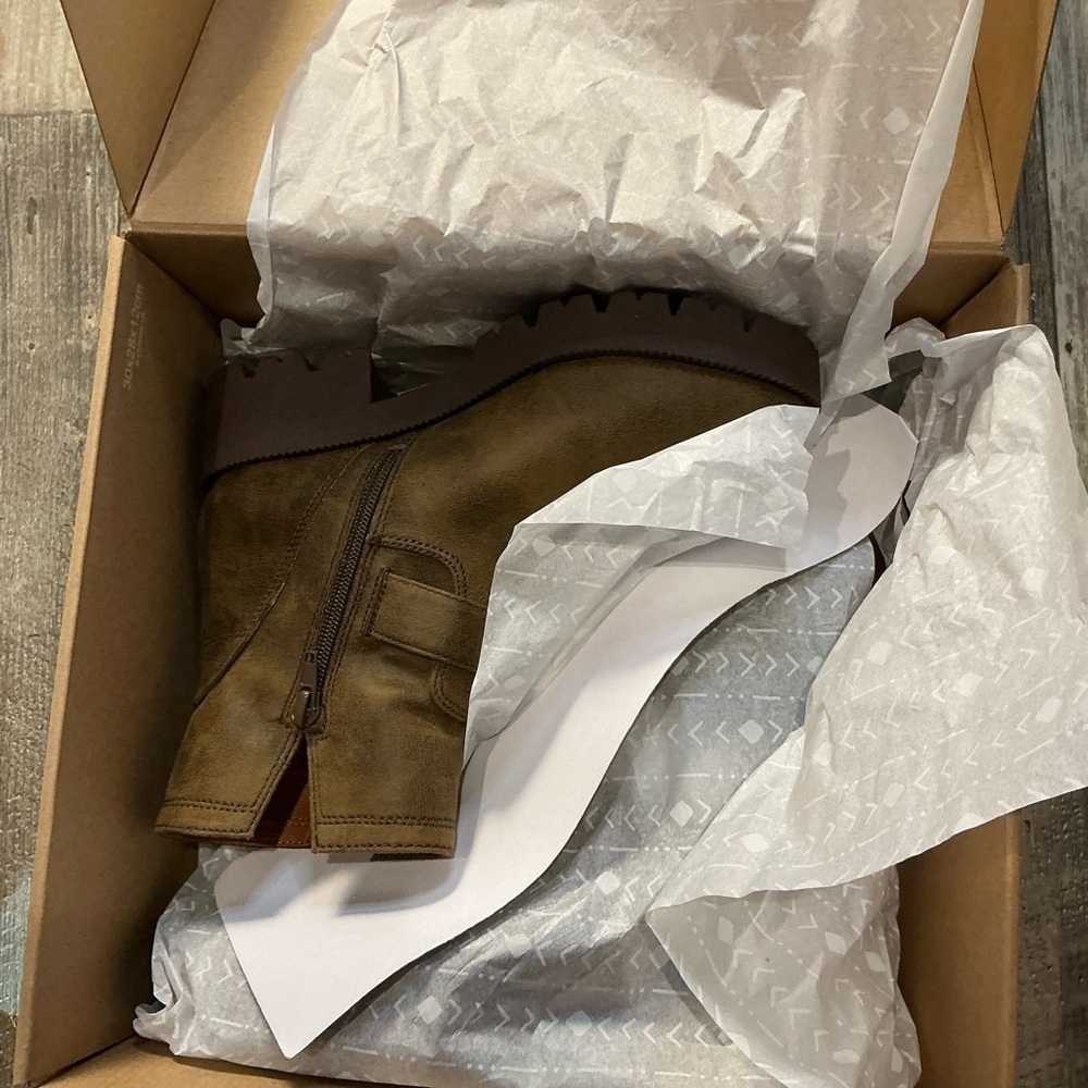 Zodiac Brown Combat & Moto Boots Size 6 - Picture 8 of 11